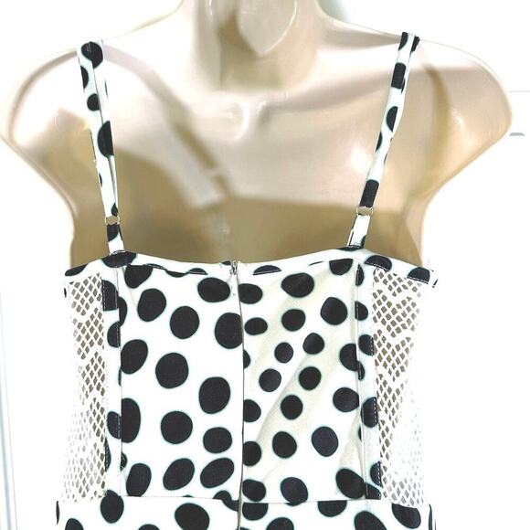 PatBO Bossa Lace Trim Corset Maxi Dress Polka Dot High Low Size 10 - Picture 8 of 9